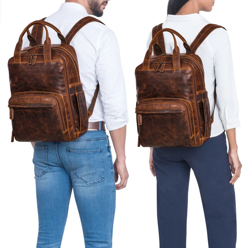 "Niall" Leder Laptop Rucksack 15 Zoll Herren & Damen Rucksacktasche