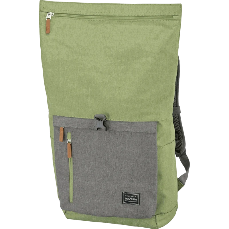 Travelite Basics Rolltop-Rucksack 60 cm -Grün/Grau