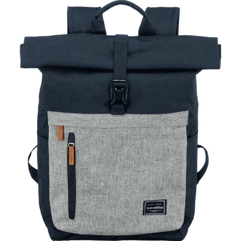 Travelite Basics Rolltop-Rucksack 60 cm -Marine/Grau