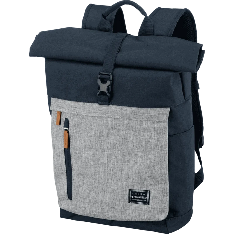 Travelite Basics Rolltop-Rucksack 60 cm -Marine/Grau