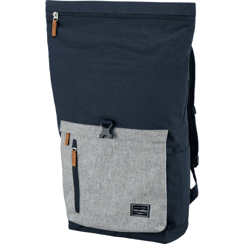 Travelite Basics Rolltop-Rucksack 60 cm -Marine/Grau