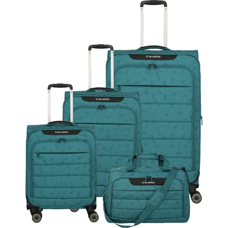 Travelite Skaii 4-Rollen Kofferset 4tlg. L/M/S + Weekender -Petrol