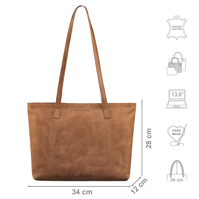 B-WARE "Tina" Shopper Tasche Damen Groß Leder