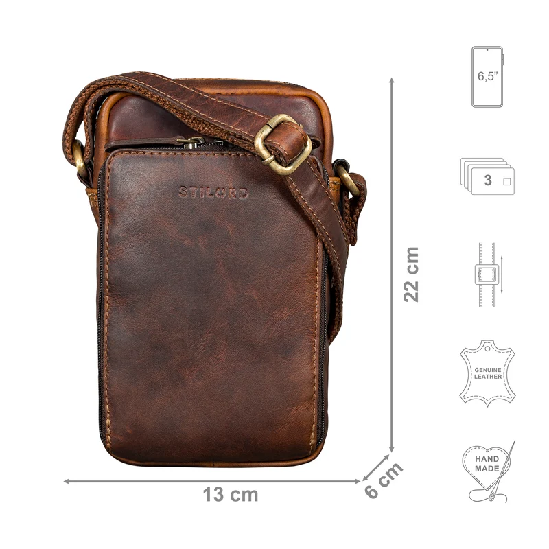 "Luigi'' Umhängetasche Herren Klein Leder Herrentasche zum Umhängen
