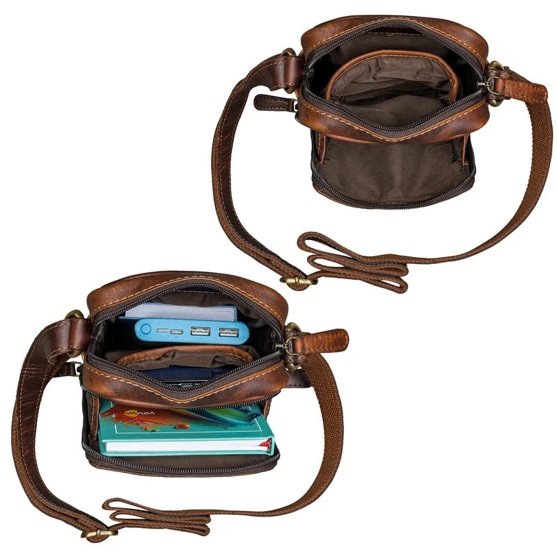 "Luigi'' Umhängetasche Herren Klein Leder Herrentasche zum Umhängen