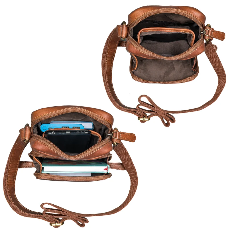 "Luigi'' Umhängetasche Herren Klein Leder Herrentasche zum Umhängen