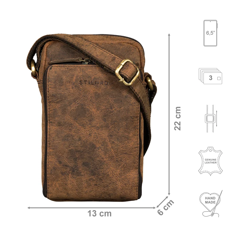 "Luigi'' Umhängetasche Herren Klein Leder Herrentasche zum Umhängen