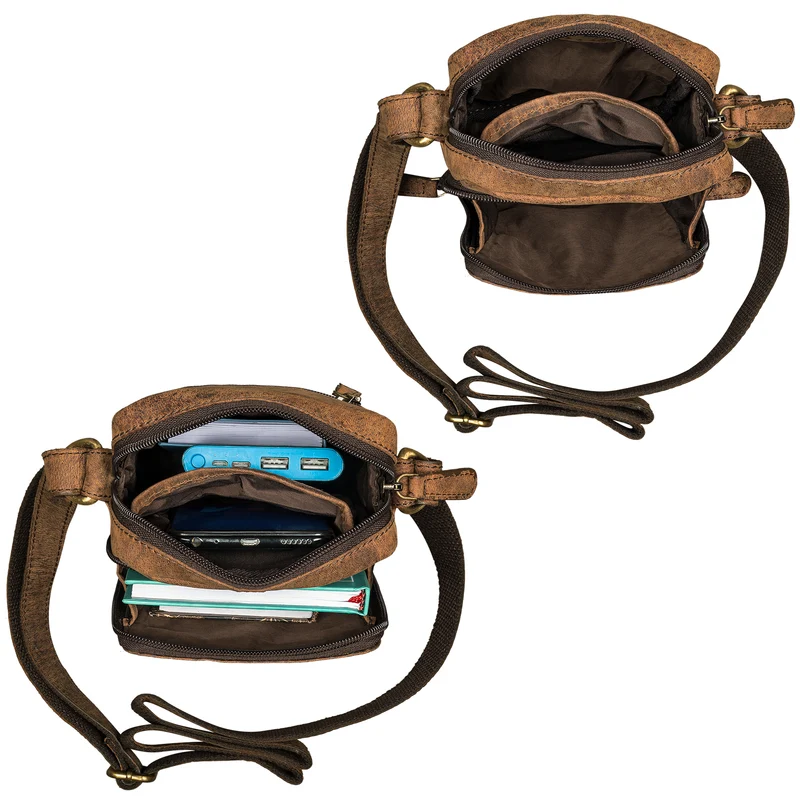 "Luigi'' Umhängetasche Herren Klein Leder Herrentasche zum Umhängen