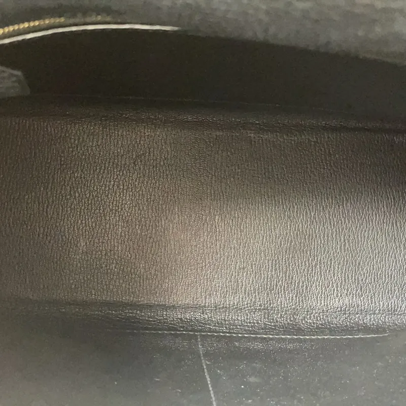 Hermes Kelly 32 Schwarze Togo-Ledertasche mit goldenen Beschlägen (Retourne)