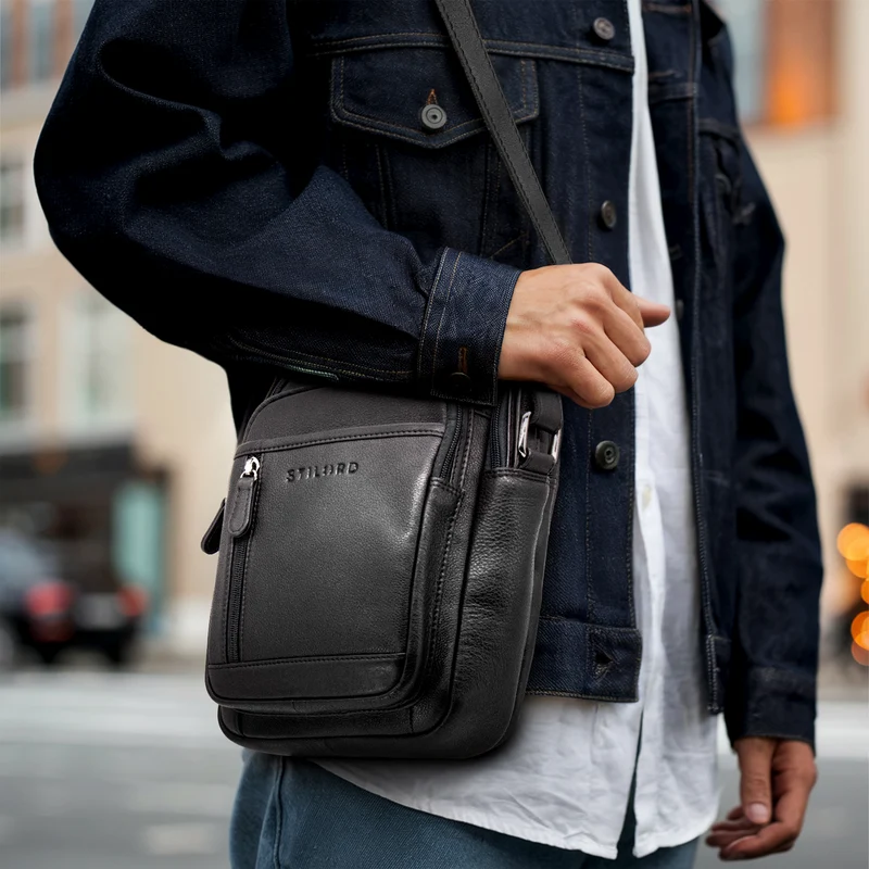 "Salva" Kleine Ledertasche Herren Umhängetasche Leder Männerhandtasche