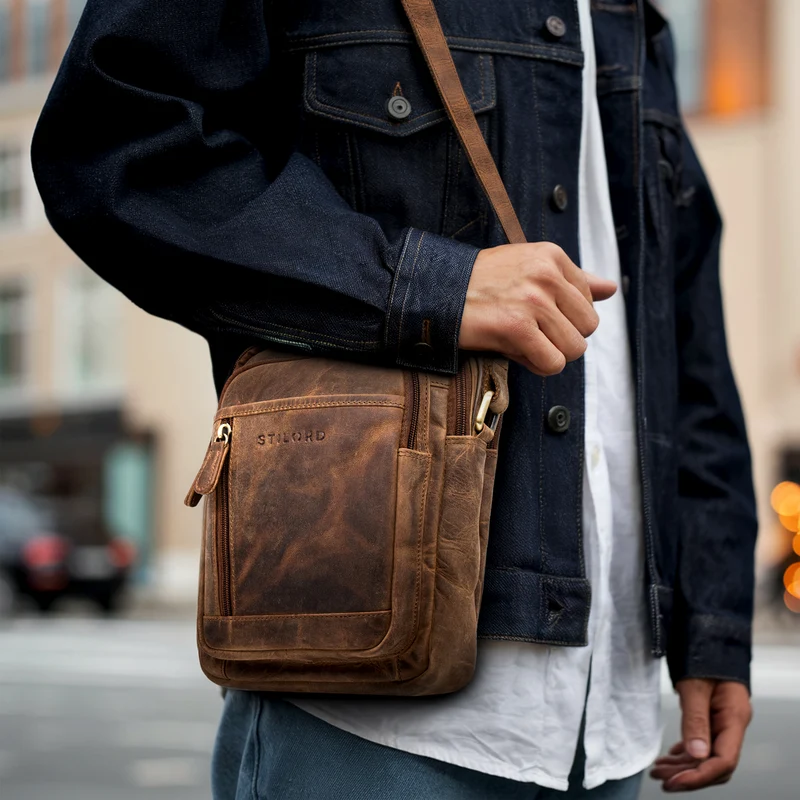 "Salva" Kleine Ledertasche Herren Umhängetasche Leder Männerhandtasche