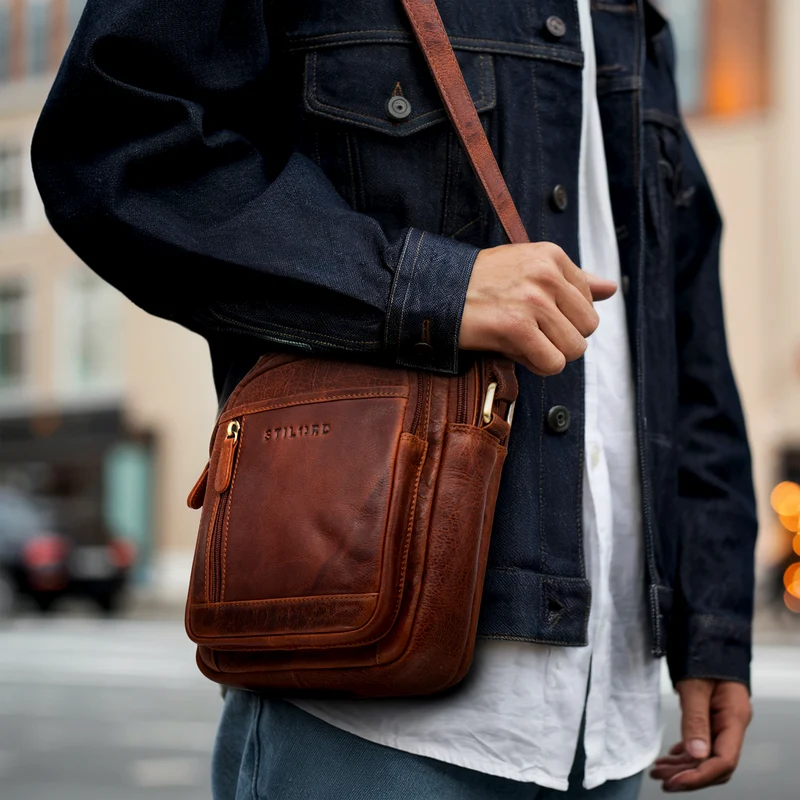 "Salva" Kleine Ledertasche Herren Umhängetasche Leder Männerhandtasche
