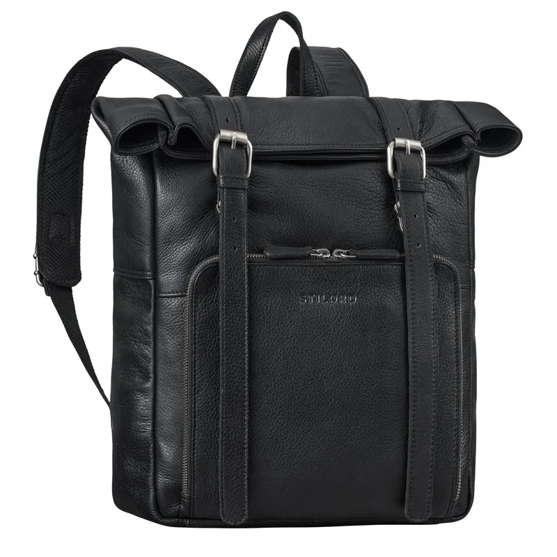 "Celio" Leder Rolltop Rucksack Damen & Herren 15,6 - 16 Zoll
