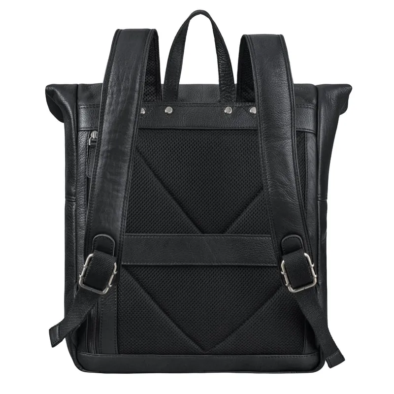 "Celio" Leder Rolltop Rucksack Damen & Herren 15,6 - 16 Zoll