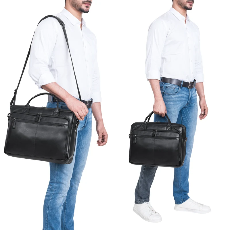 "Zenon" Leder Aktentasche mit Laptopfach 15.6 - 16 Zoll Herren & Damen