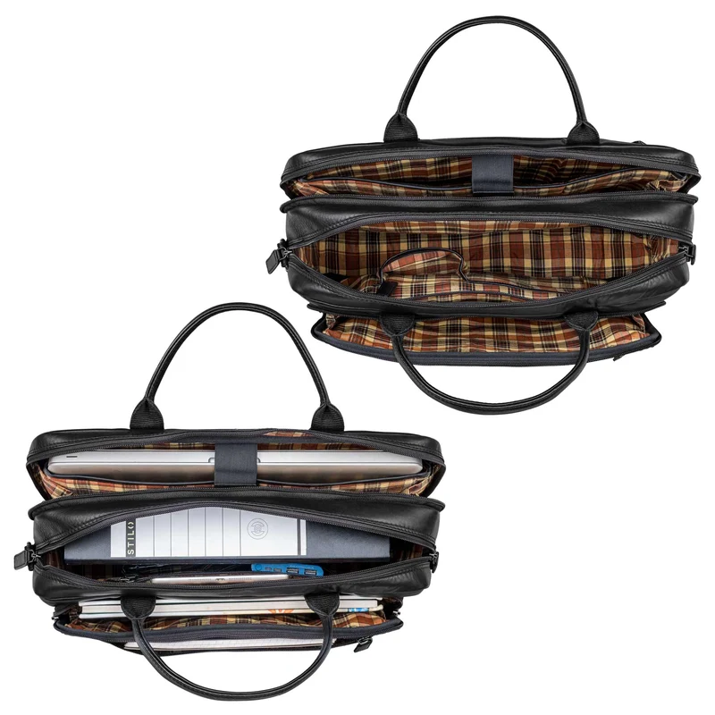 "Zenon" Leder Aktentasche mit Laptopfach 15.6 - 16 Zoll Herren & Damen