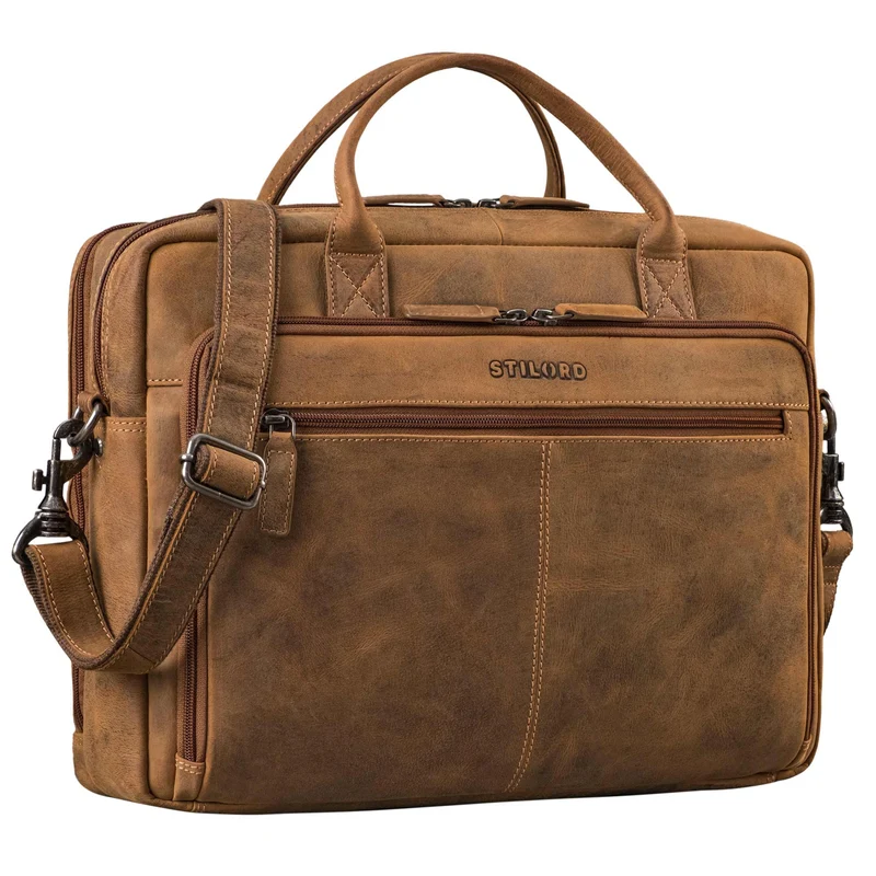 "Zenon" Leder Aktentasche mit Laptopfach 15.6 - 16 Zoll Herren & Damen