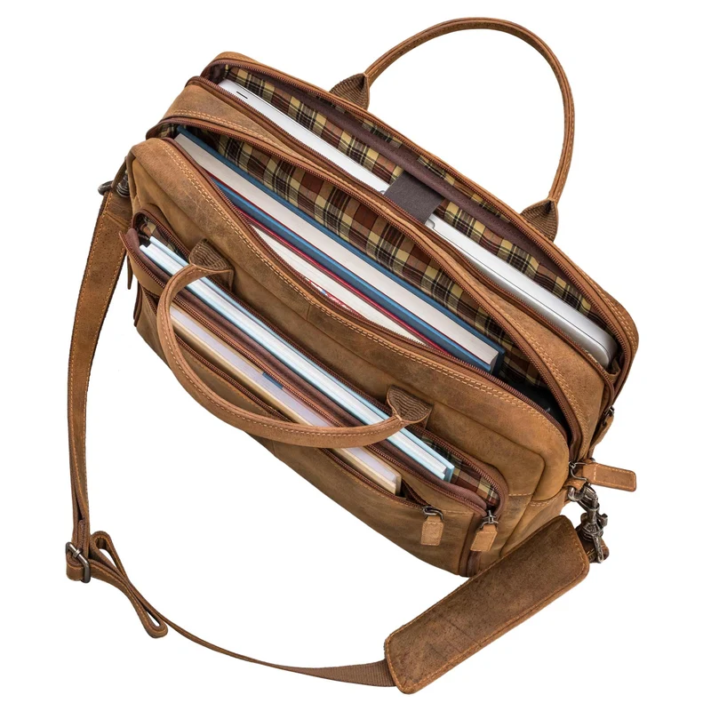 "Zenon" Leder Aktentasche mit Laptopfach 15.6 - 16 Zoll Herren & Damen