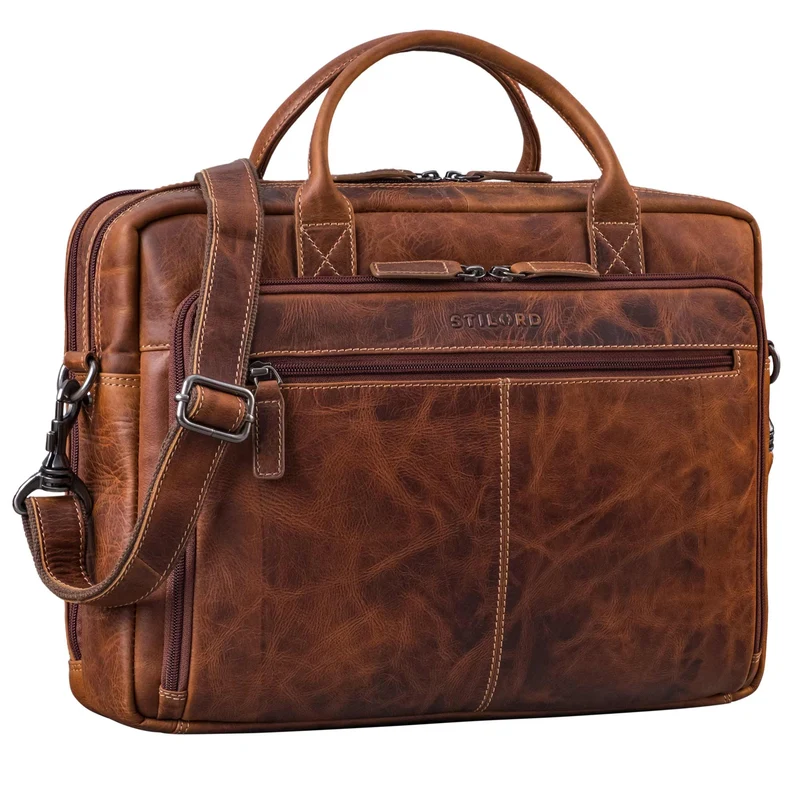 "Zenon" Leder Aktentasche mit Laptopfach 15.6 - 16 Zoll Herren & Damen