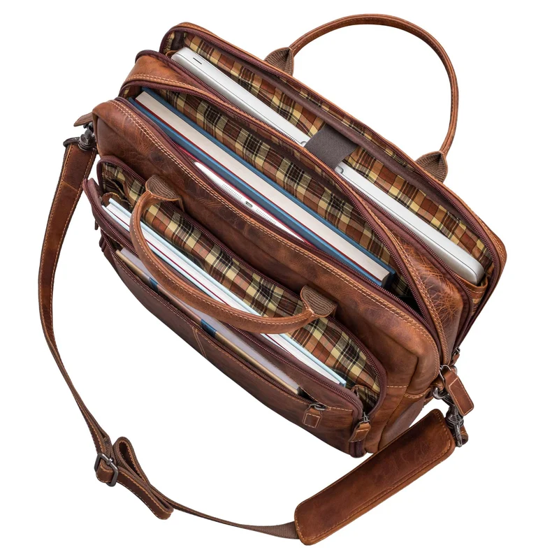 "Zenon" Leder Aktentasche mit Laptopfach 15.6 - 16 Zoll Herren & Damen