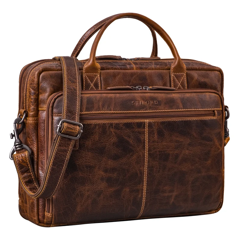 "Zenon" Leder Aktentasche mit Laptopfach 15.6 - 16 Zoll Herren & Damen