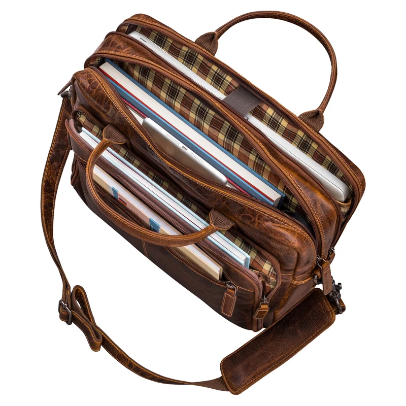 "Zenon" Leder Aktentasche mit Laptopfach 15.6 - 16 Zoll Herren & Damen