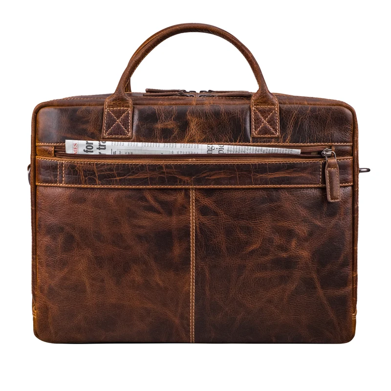 "Zenon" Leder Aktentasche mit Laptopfach 15.6 - 16 Zoll Herren & Damen