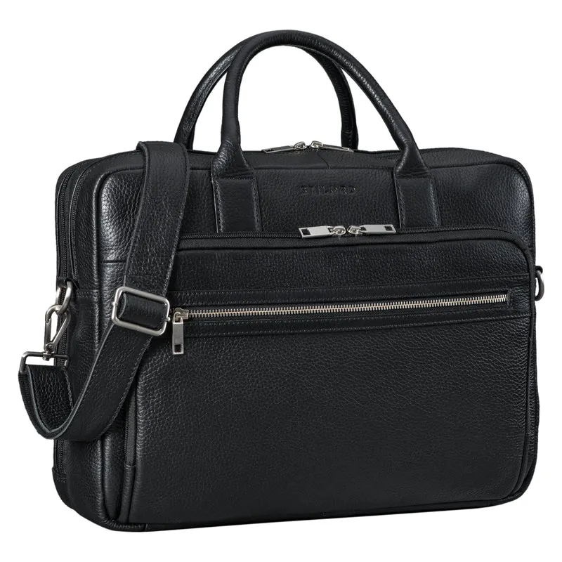 B-WARE "Dawson" Leder Aktentasche Umhängetasche Laptop-Fach 15.6 Zoll groß Unisex