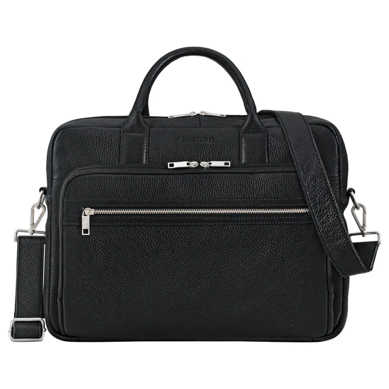 B-WARE "Dawson" Leder Aktentasche Umhängetasche Laptop-Fach 15.6 Zoll groß Unisex
