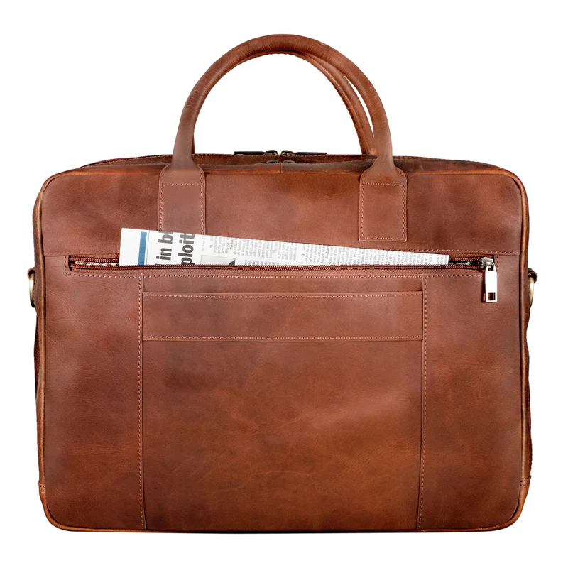 B-WARE "Dawson" Leder Aktentasche Umhängetasche Laptop-Fach 15.6 Zoll groß Unisex