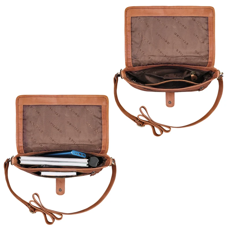 "Carmen" Geflochtene Braune Ledertasche für Damen