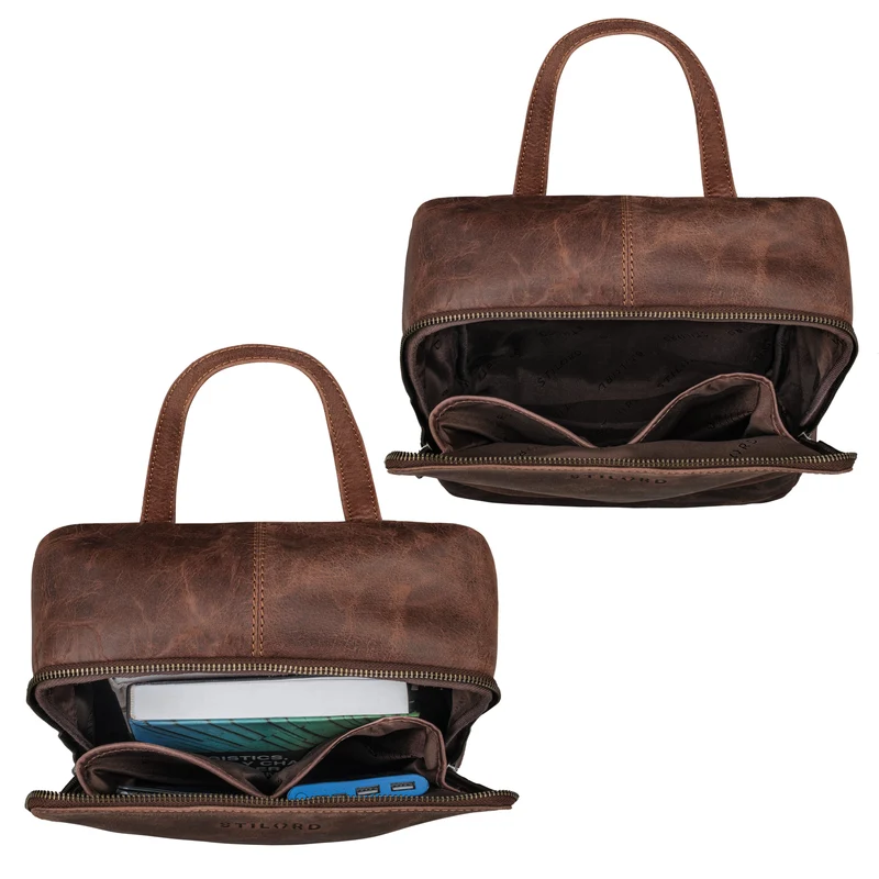 "Verona" Moderner Leder Rucksack für Damen & Herren Mittelgroß