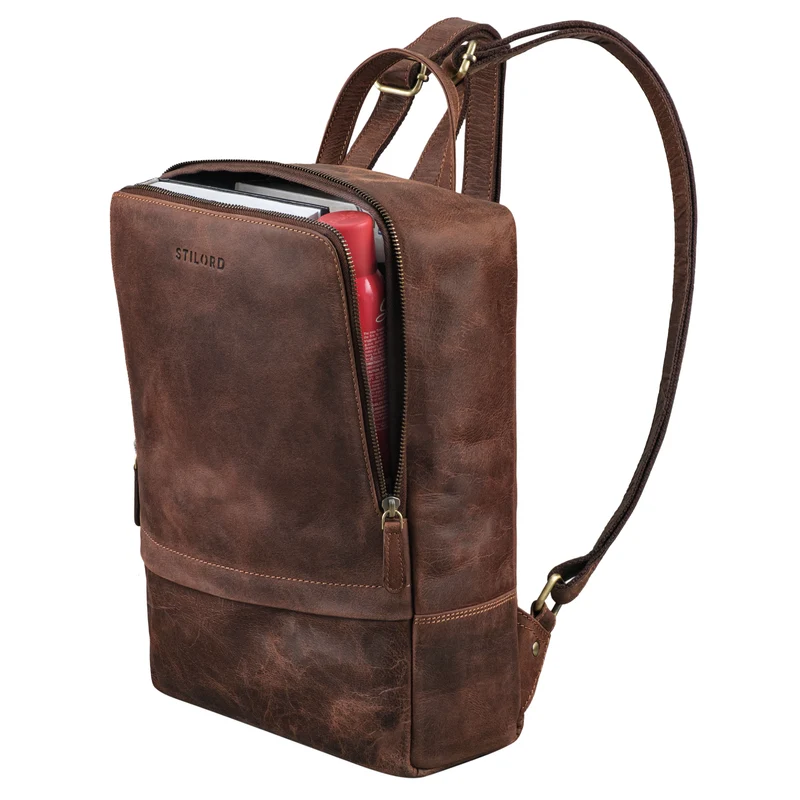 "Verona" Moderner Leder Rucksack für Damen & Herren Mittelgroß