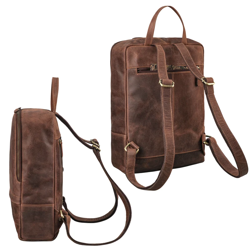 "Verona" Moderner Leder Rucksack für Damen & Herren Mittelgroß