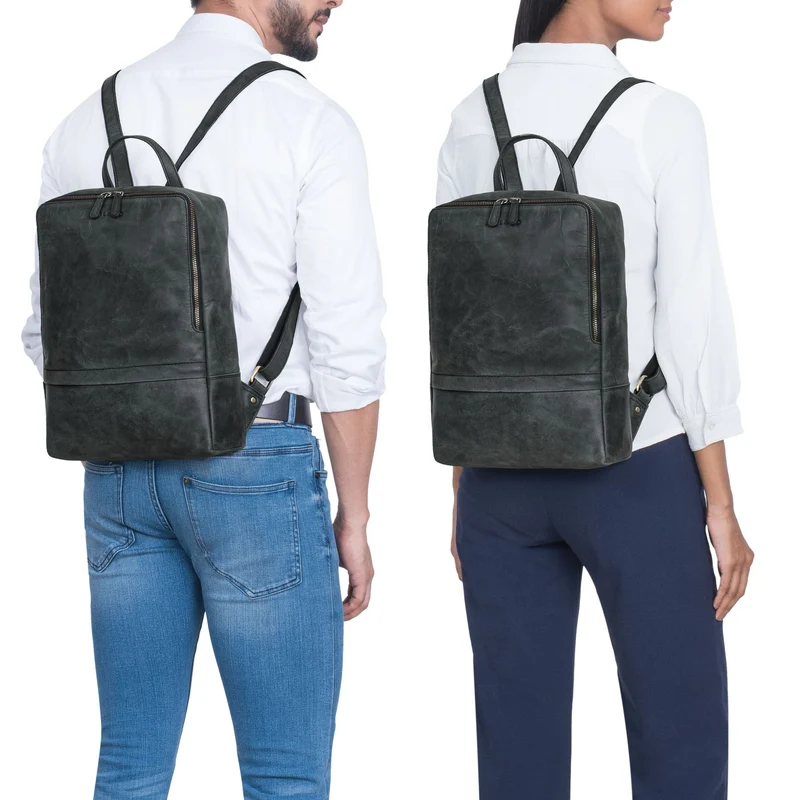 "Verona" Moderner Leder Rucksack für Damen & Herren Mittelgroß