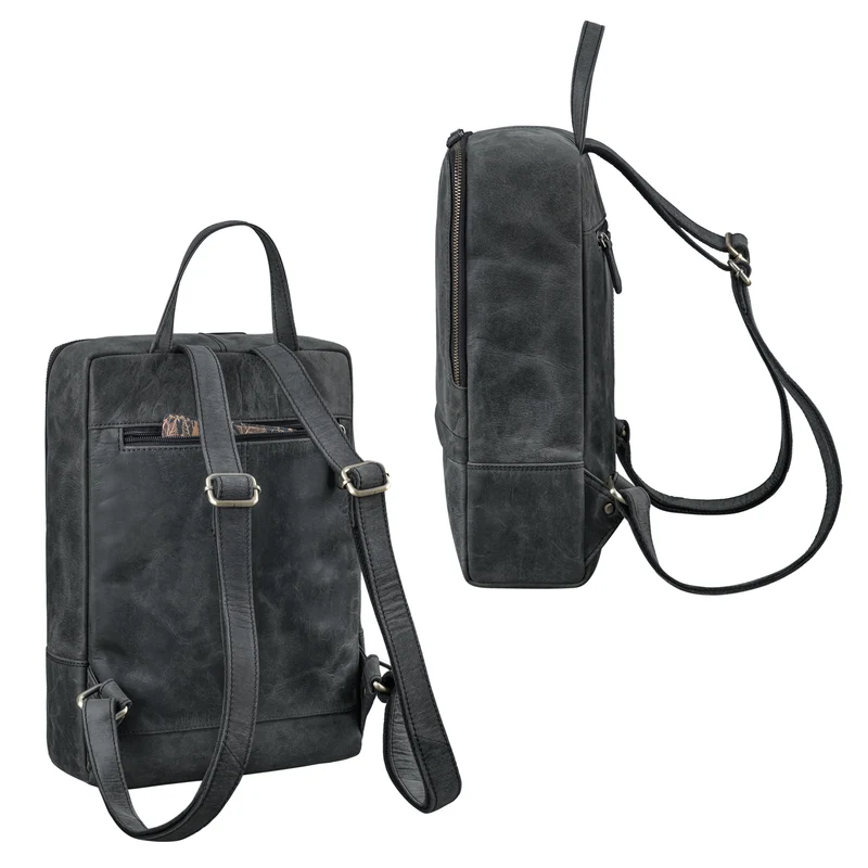 "Verona" Moderner Leder Rucksack für Damen & Herren Mittelgroß