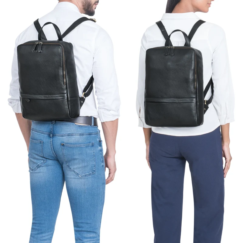 "Verona" Moderner Leder Rucksack für Damen & Herren Mittelgroß