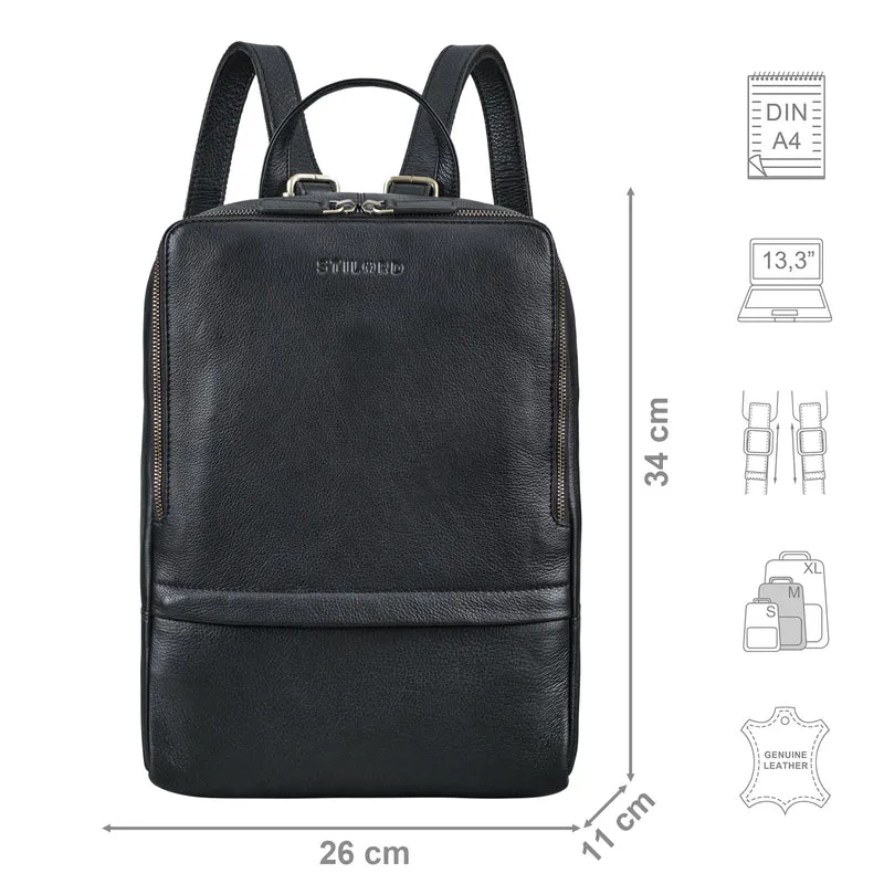 "Verona" Moderner Leder Rucksack für Damen & Herren Mittelgroß
