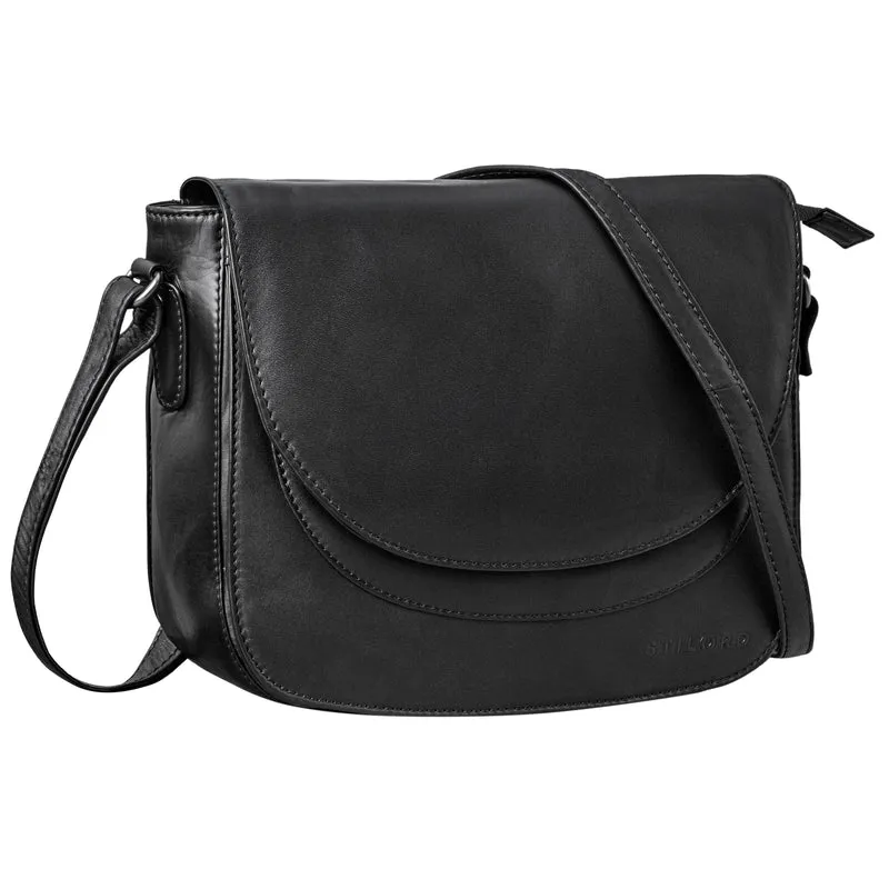 "Fleur" Umhängetasche Damen Leder Mittel-Groß Elegant Magnetverschluss