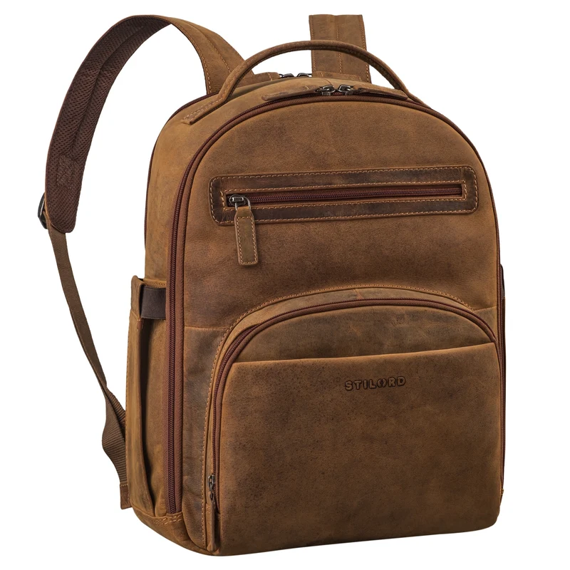 "Paco" Premium Business Rucksack Herren Leder Groß - 15,6 Zoll