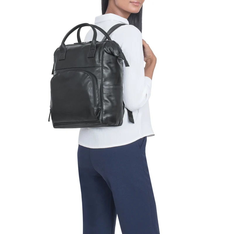 "Sia" Premium Damen Rucksack Leder Groß Laptoprucksack 15 15,3 Zoll