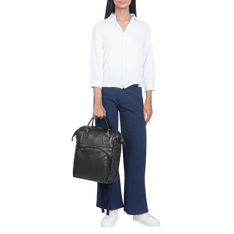 "Sia" Premium Damen Rucksack Leder Groß Laptoprucksack 15 15,3 Zoll