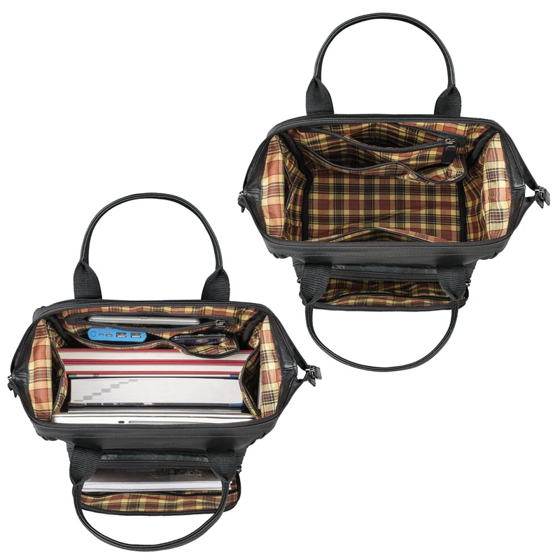 "Sia" Premium Damen Rucksack Leder Groß Laptoprucksack 15 15,3 Zoll