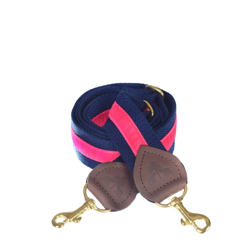 Schulterriemen Navy & Pink Samt