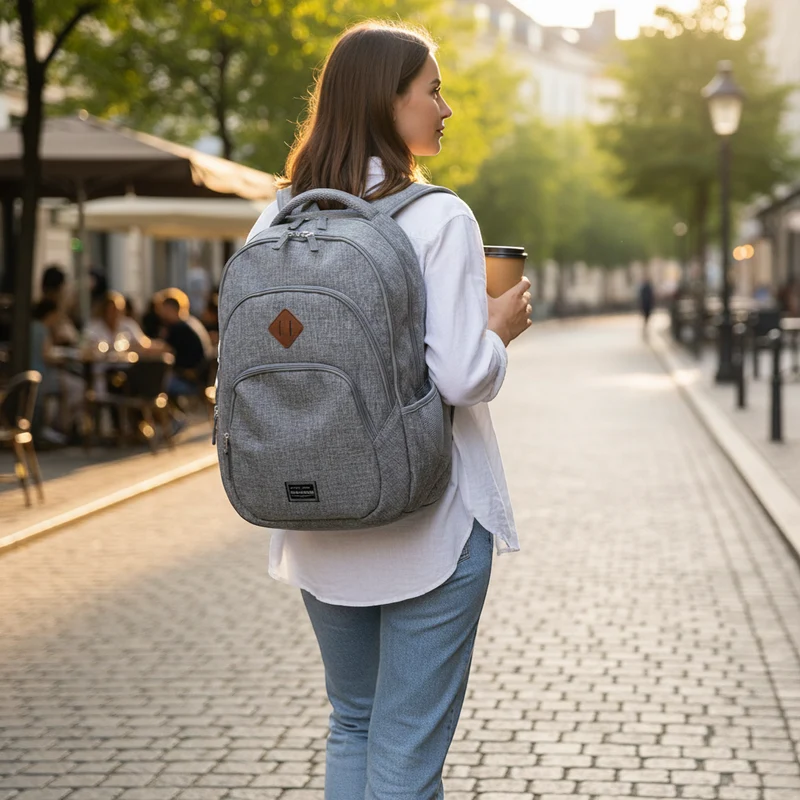 Travelite Basics Rucksack mit Laptopfach 45 cm -Hellgrau