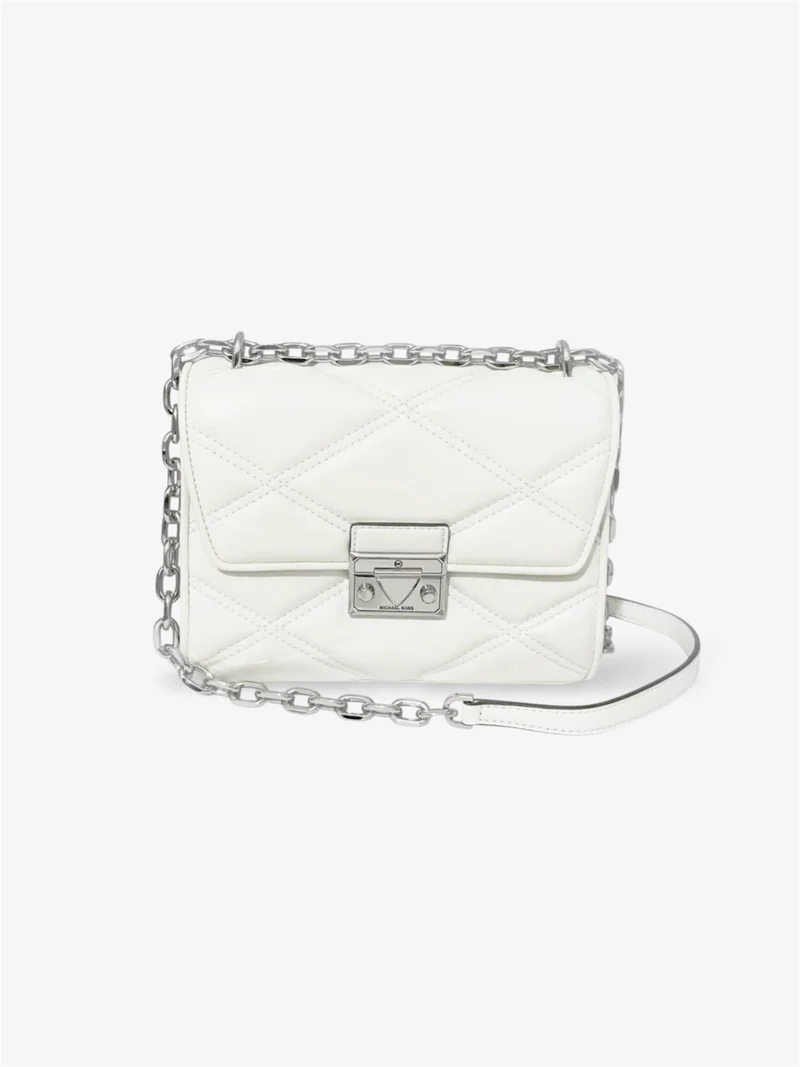 Michael Kors Serena Quilted Crossbody Optic White