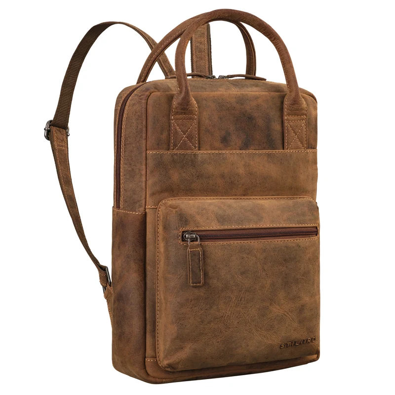 "Tima" Eleganter Damen Rucksack Leder Klein Für Laptop 13 13,3 Zoll