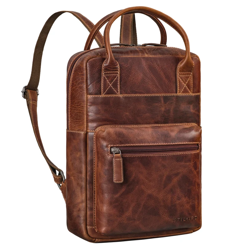 "Tima" Eleganter Damen Rucksack Leder Klein Für Laptop 13 13,3 Zoll