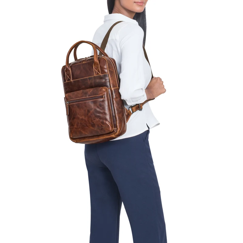"Tima" Eleganter Damen Rucksack Leder Klein Für Laptop 13 13,3 Zoll