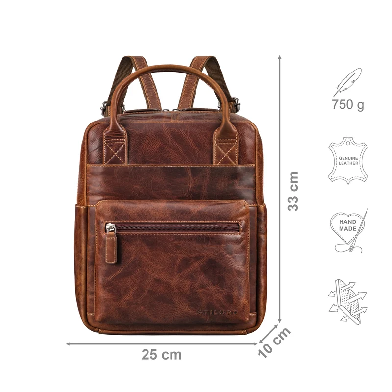 "Tima" Eleganter Damen Rucksack Leder Klein Für Laptop 13 13,3 Zoll